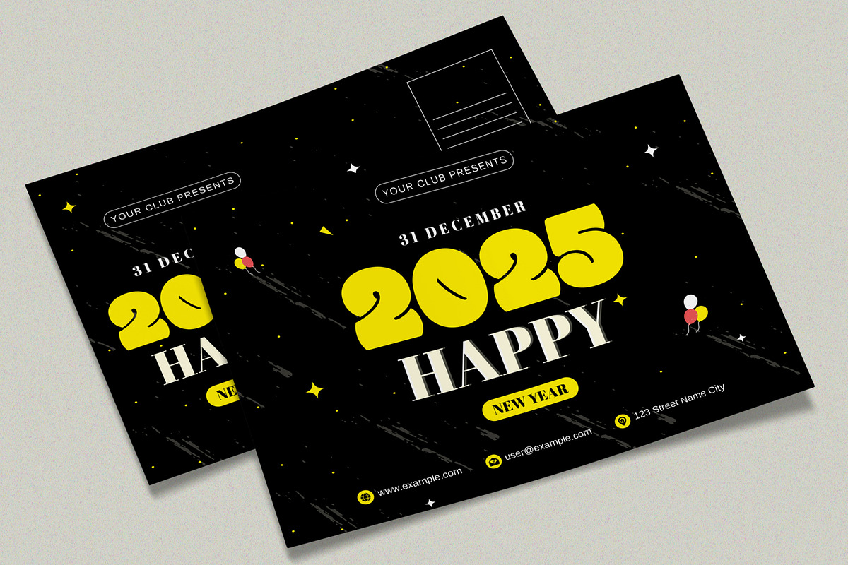 Happy New Post Card design, a Stationery Template by MightyDesign (Photo 2 of 8)