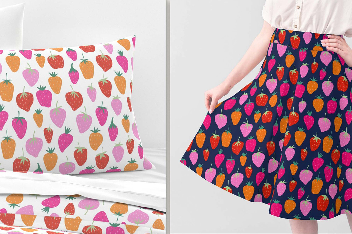 Sweet Strawberry Seamless Patterns, a Pattern Graphic by Irina Ostapenko (Photo 4 of 5)