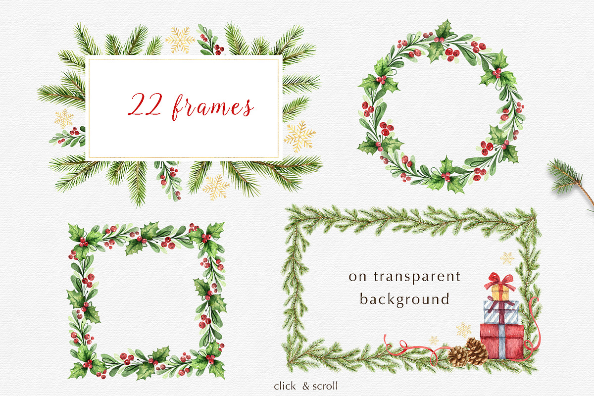 Christmas Watercolor collection, an Animal Illustration by Elena Medvedeva (Photo 4 of 15)