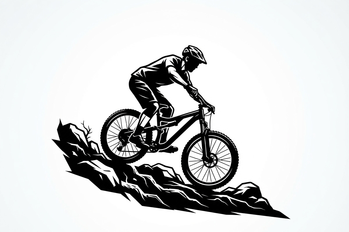 Mountain Biker Silhouette, a Person Illustration by Amazin_art (Photo 6 of 27)