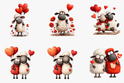 Funny Valentine Sheep Clipart, an Illustration by CreationArt (Thumbnail 6 of 6)