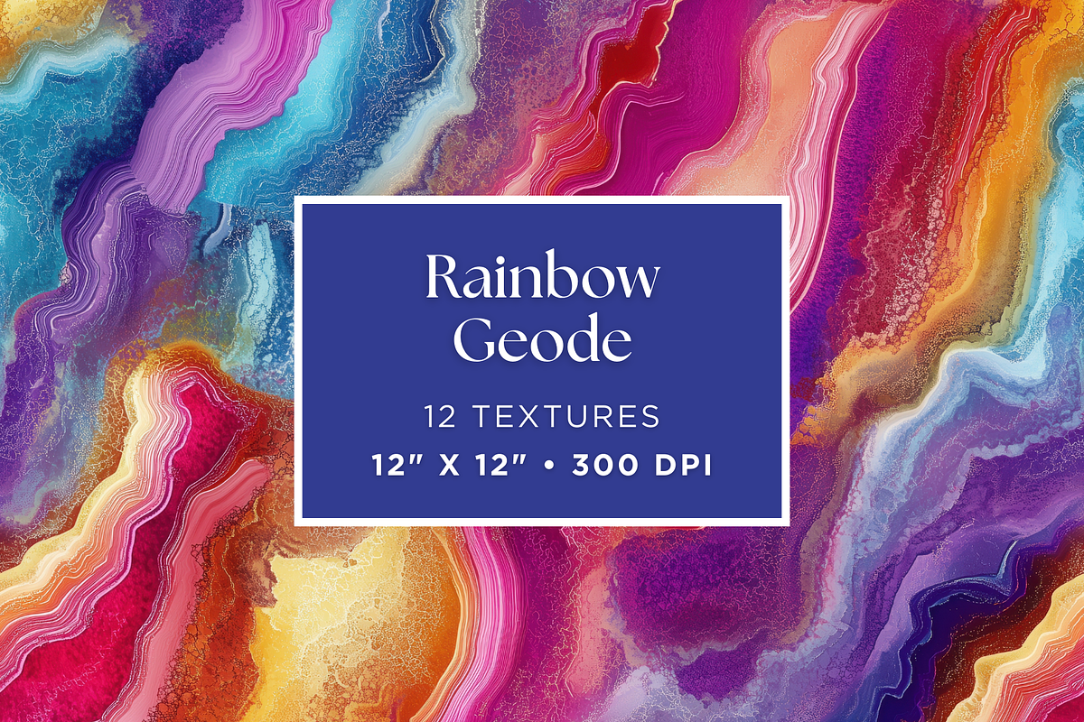 Rainbow Geode Textures, a Texture Graphic by Artful Assets Boutique (Photo 1 of 4)