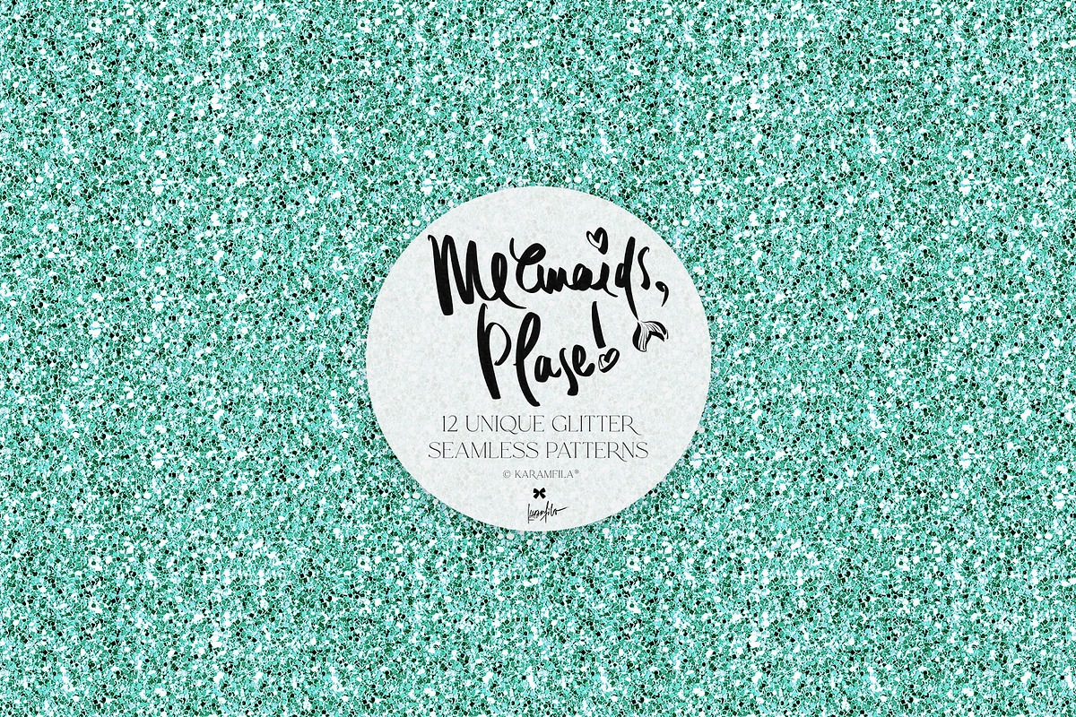 Mermaid Glitter Seamless Patterns, a Texture Graphic by KaramfilaS (Photo 14 of 15)