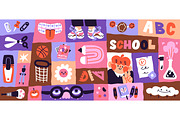 Back to school backgrounds, stickers, an Education Illustration by PaperTrident (Thumbnail 2 of 5)
