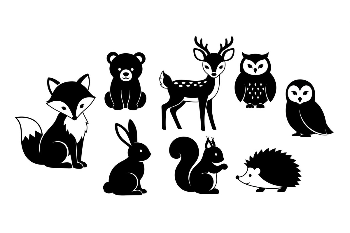 Cute Forest Animal Silhouette Bundle, an Illustration by Creativeshirt (Photo 20 of 54)
