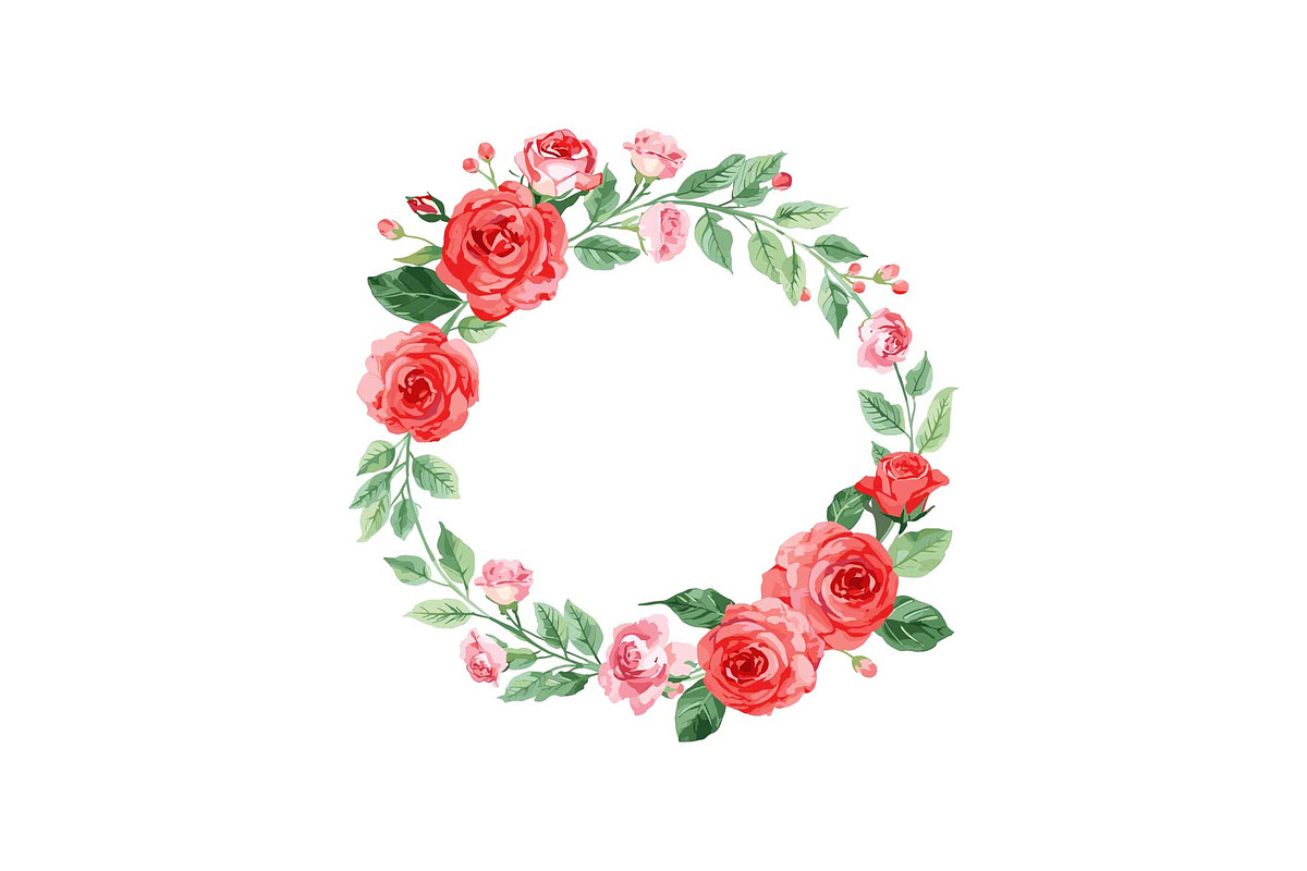 Romantic Rose Wreath Clipart Set, an Object Graphic by Designs_River (Photo 5 of 13)