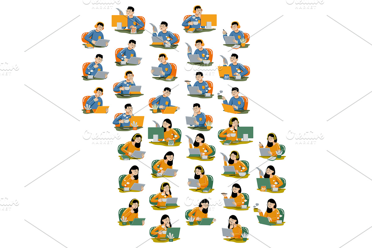 Worker Big Bundle Vector Ilustration, an Object Graphic by MEDZ (Photo 10 of 10)