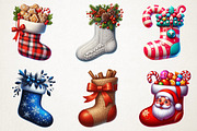 Christmas Stockings Watercolor Bundl, an Illustration by RobertsArt (Thumbnail 3 of 7)