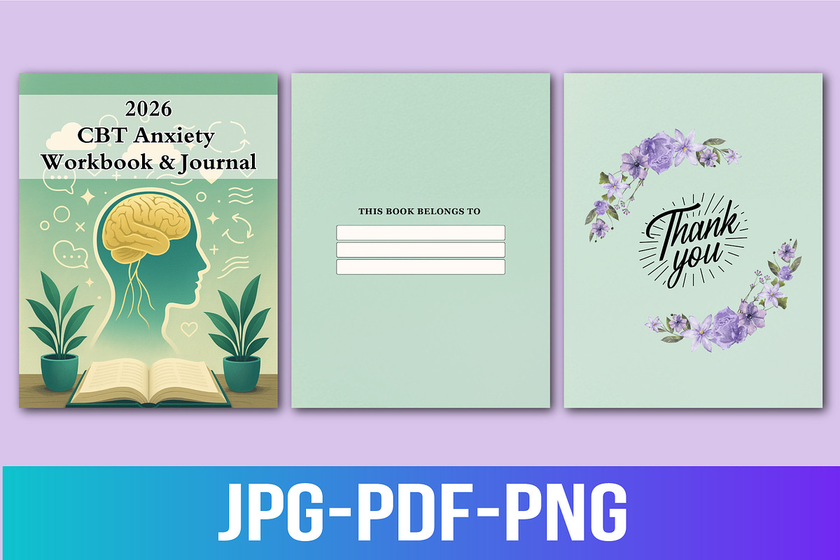 2026 CBT Anxiety Workbook & Journal, a Stationery Template by Designmela01 (Photo 2 of 6)