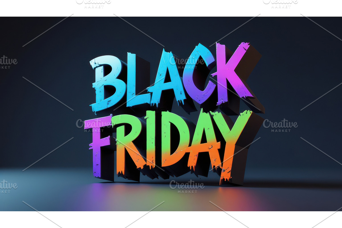 Colorful 3D Black Friday text on, an Illustration by tilialucida