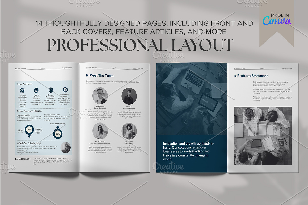 Canva Business Proposal Template, a Brochure Template by Oshin Design (Photo 4 of 6)