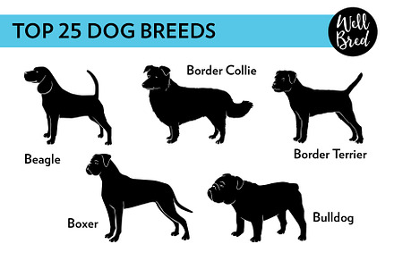 Top 25 Dog Breed Silhouettes