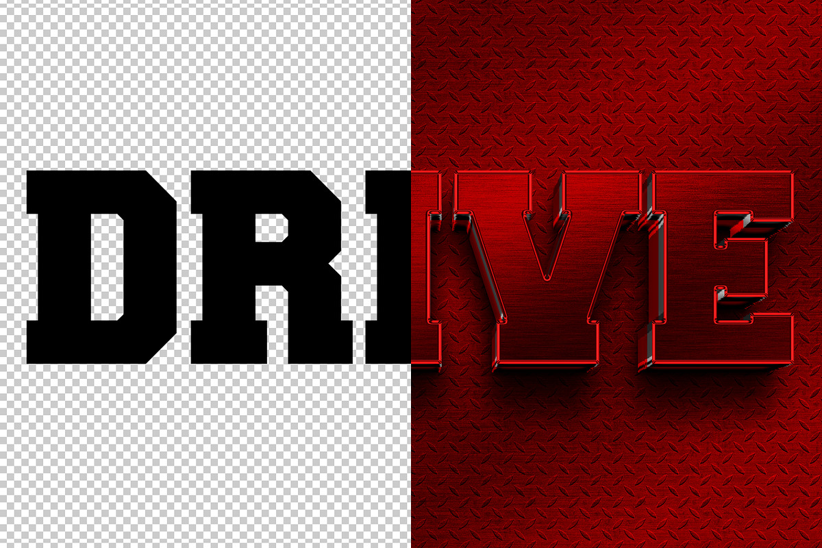 Drive 3D editable text effect, a Layer Style Add-On by Hello Muh (Photo 2 of 2)