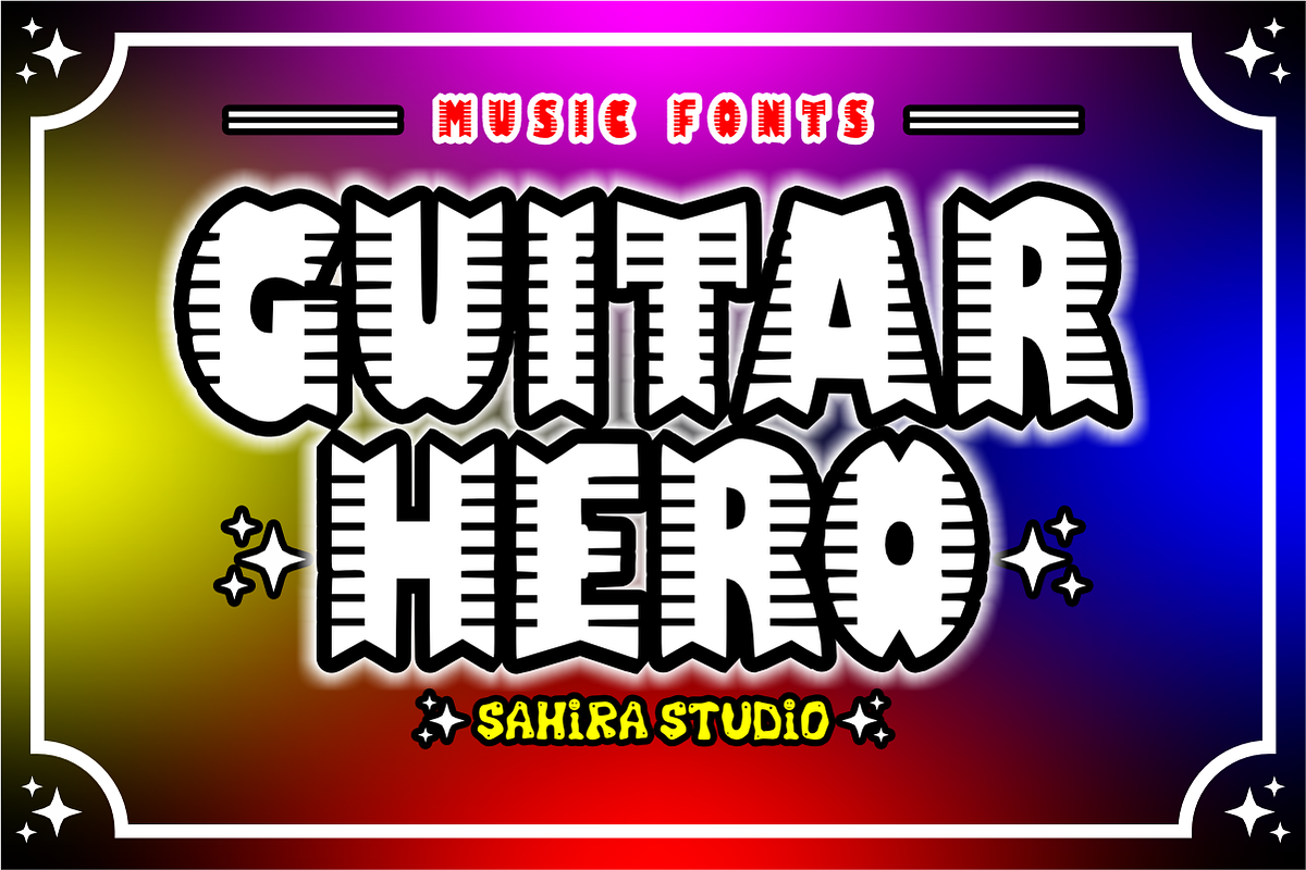 Guitar Hero - Music Display Font, a Sans Serif Font by Sahira Studio (Photo 1 of 4)