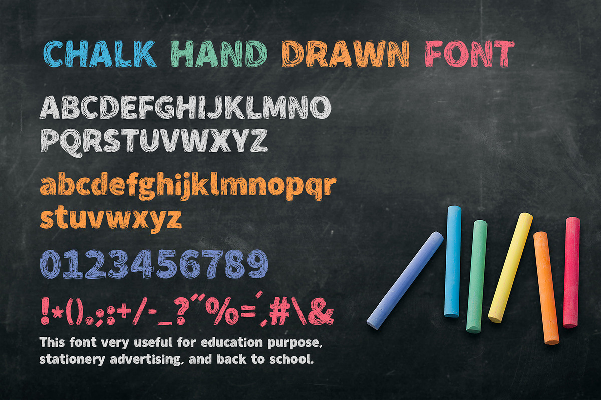 Chalk Hand Drawn Font, a Script Font by OWPictures (Photo 1 of 5)