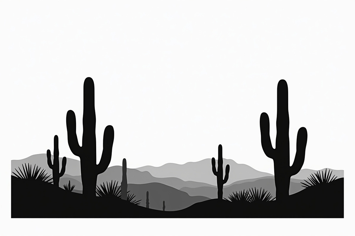 Wild Desert Cactus Scene Set, an Illustration by Creativeshirt (Photo 13 of 15)