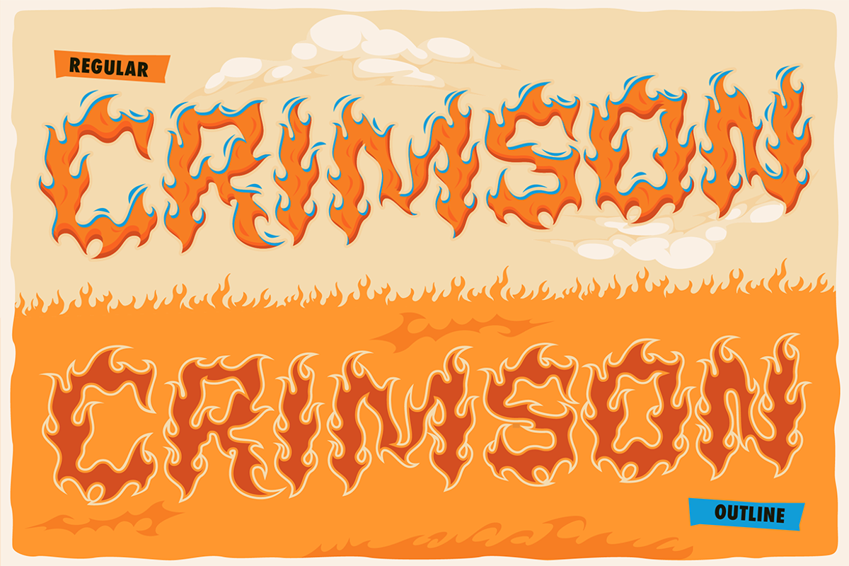 Firelost - Burning Display Font