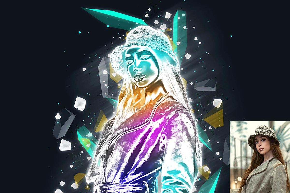 Chrome Metal Effect fx Photoshop Act, an Action Add-On by Studio Retouch (Photo 8 of 17)