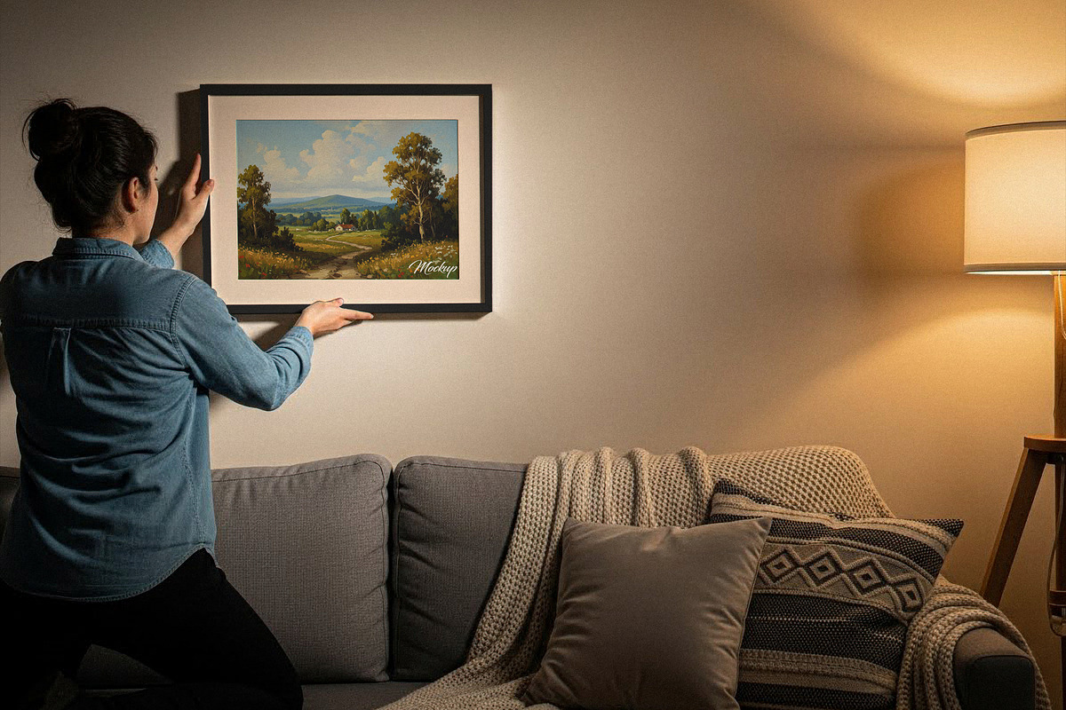 Framed Painting Mockup, a Product Mockup by Designer Dude (Photo 1 of 2)