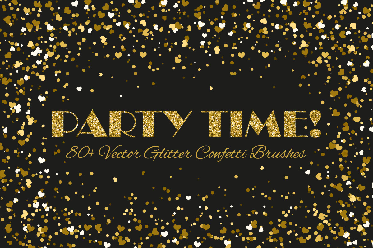 Vector Glitter Confetti Brushes