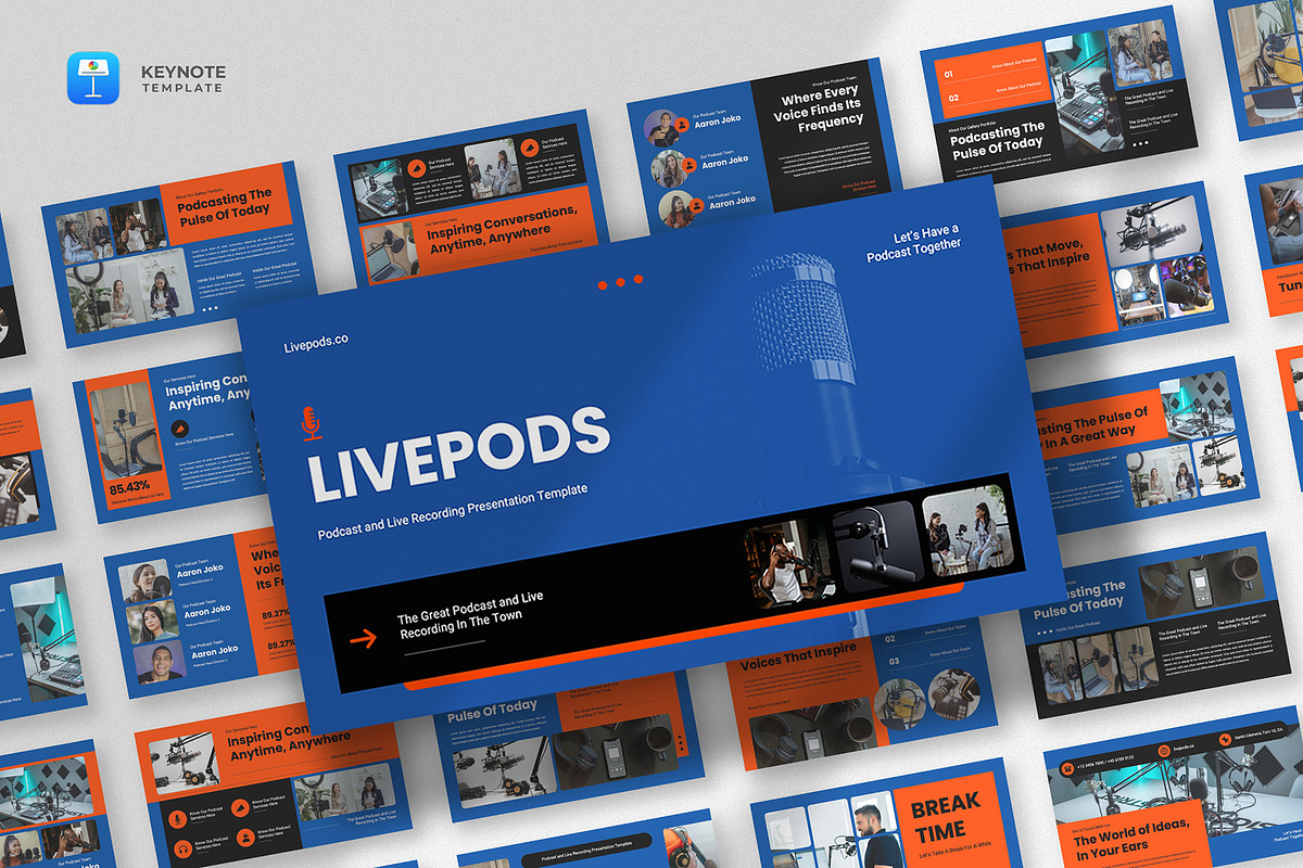 Podcast & Radio Keynote Template, a Presentation Template by fluffstudio (Photo 1 of 4)