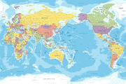 Vector World Map - Pacific View, a Graphic by PorcuPen Works (Thumbnail 2 of 6)