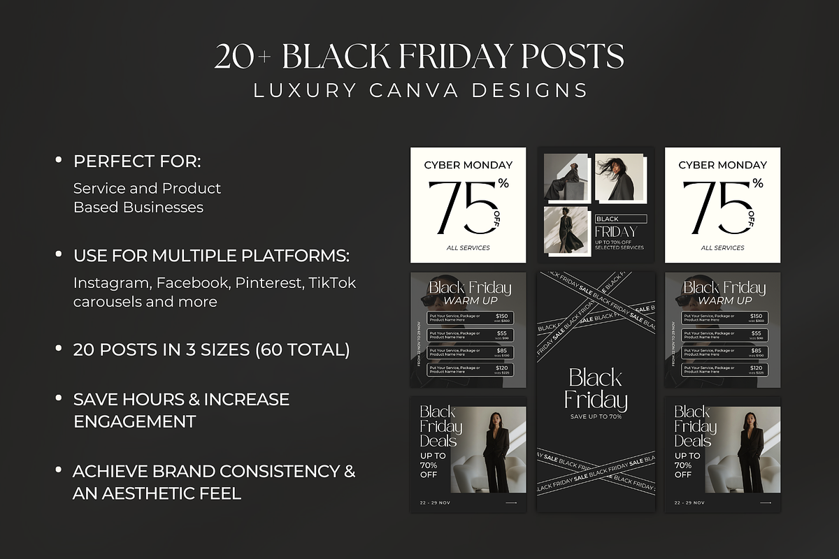 Black Friday Instagram Posts | Canva, a Social Media Template by Meraki Templates (Photo 2 of 8)