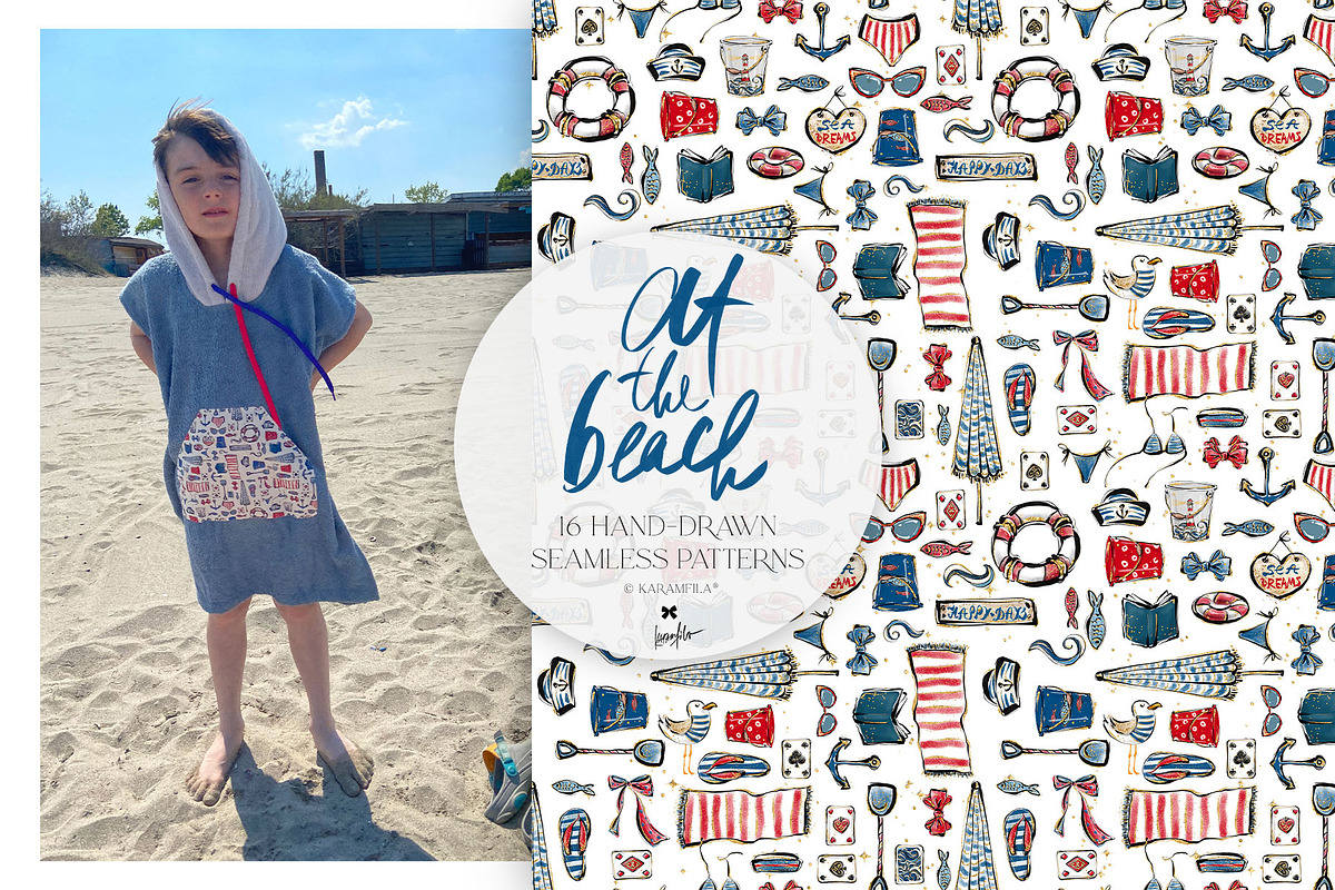 Vintage Beach Nautical Patterns, a Pattern Graphic by KaramfilaS (Photo 2 of 19)