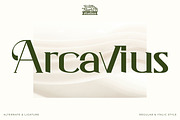 Arcavius - Modern Serif Font, a Serif Font by Rishsketch (Thumbnail 1 of 15)
