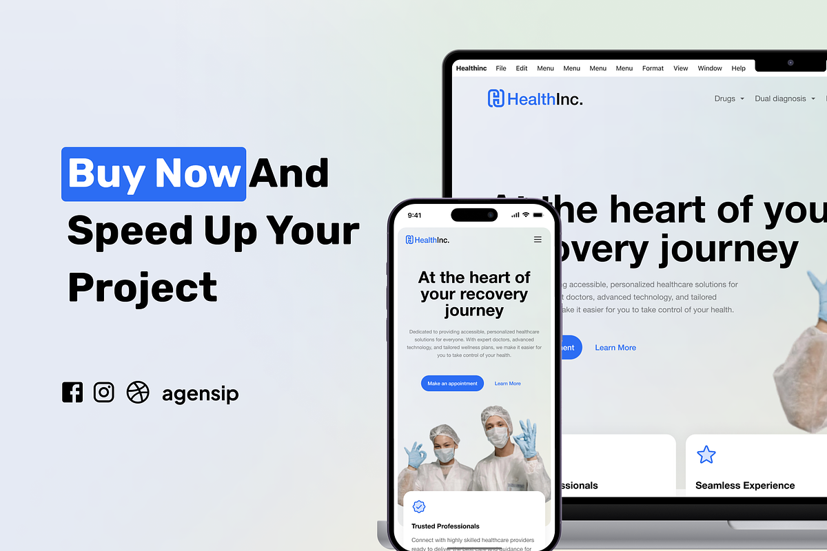 HealthInc - Framer Template, a Landing Page Template by Agensip Design Agency (Photo 8 of 8)