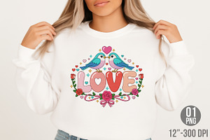 Cute Love Birds Sublimation PNG, an Illustration by Designking