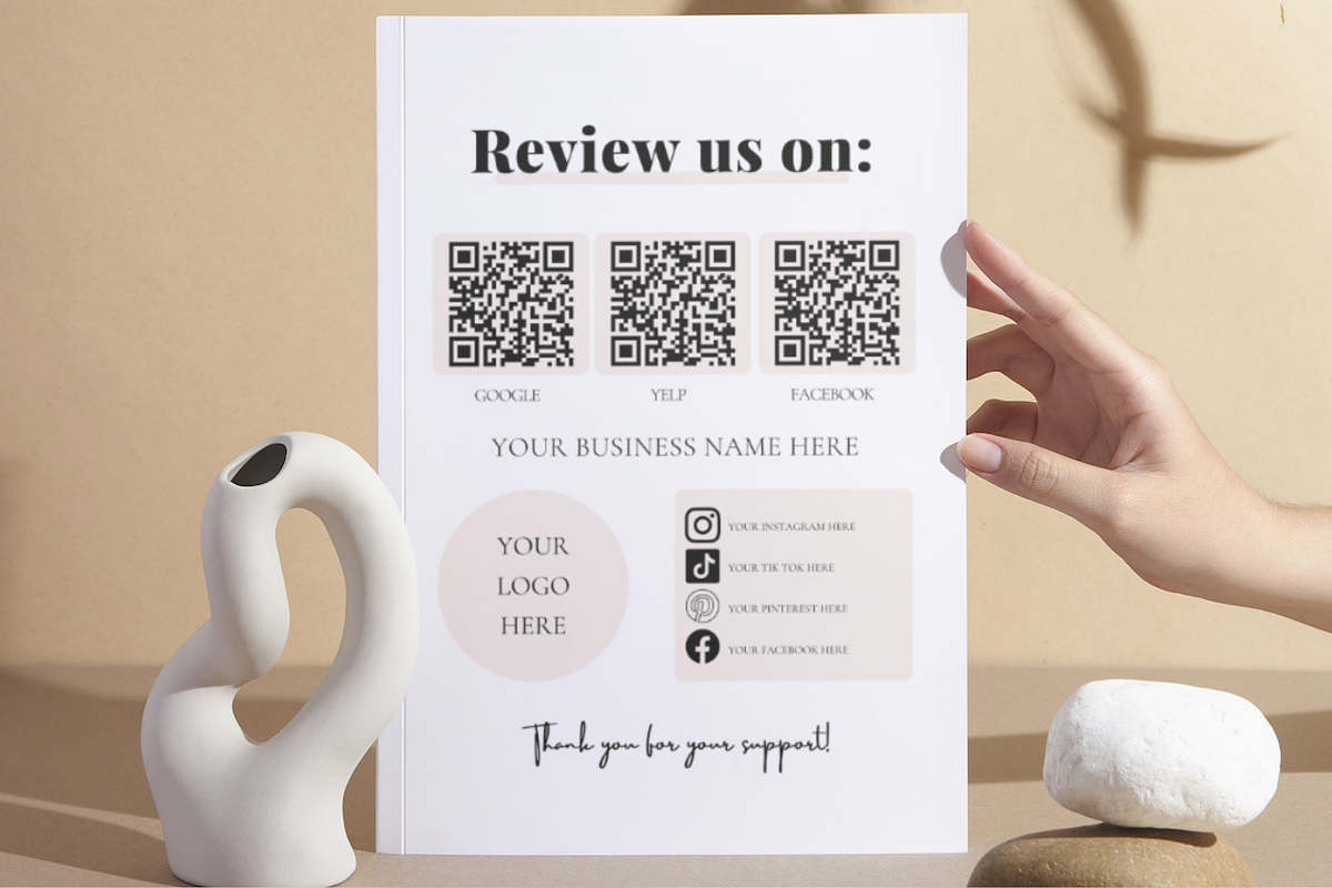 Review Us Business Sign Template, a Print Template by Digital By Nikoleta (Photo 4 of 9)