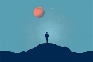 Illustration of a lonely lost person, a Person Illustration by Beautiful things