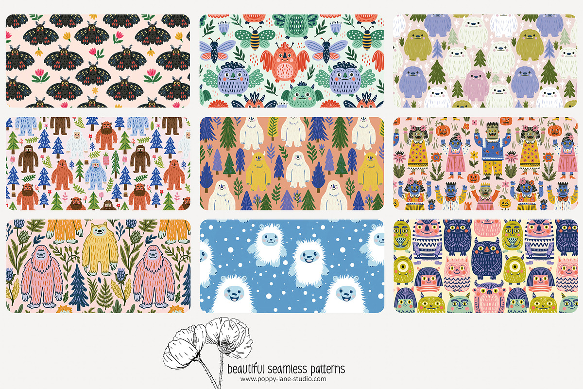 70 (kids) monster seamless pattern, a Pattern Graphic by Poppy Lane Studio (Photo 8 of 10)