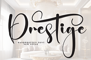 Prestige | Script Font, a Handwritten Font by Scratchones (Thumbnail 1 of 9)