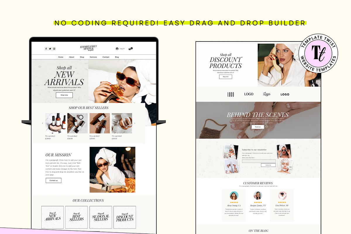 Minimal Neutral Wix Website Template, a Wix Template by Template Twist Shop (Photo 7 of 10)