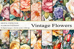 Vintage Flowers Digital Papers