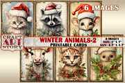 Vintage Christmas animals set Bundle, an Animal Illustration by CraftArtStory (Thumbnail 3 of 5)