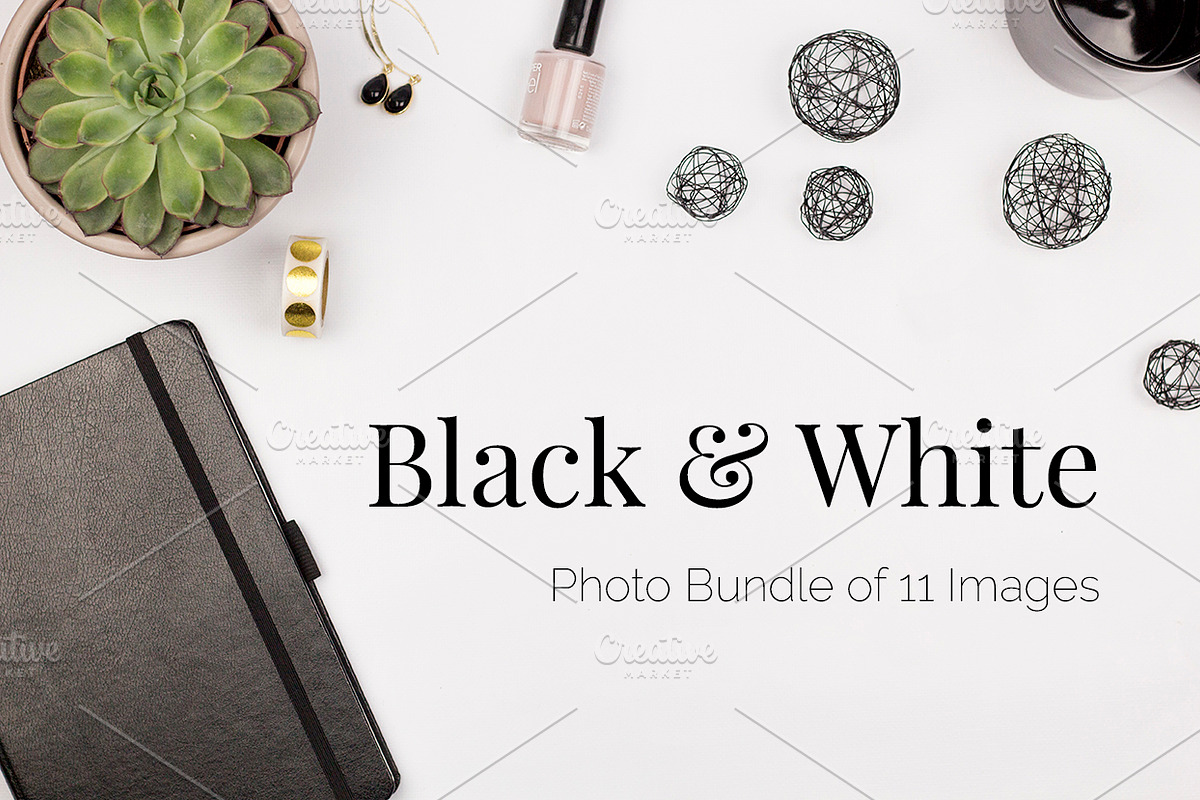 Black & White Stock Photo Bundle, a Books & Magazine Mockup by Kreanille Design (Photo 1 of 4)
