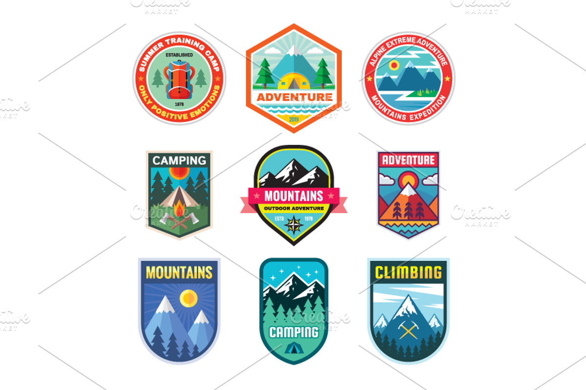 45 Badges & Logos Mountains Camping, a Branding & Logo Template by serkorkin (Photo 6 of 6)