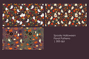 Spooky Halloween Floral Patterns, a Seasonal Illustration by StockVerse Creative (Thumbnail 1 of 4)