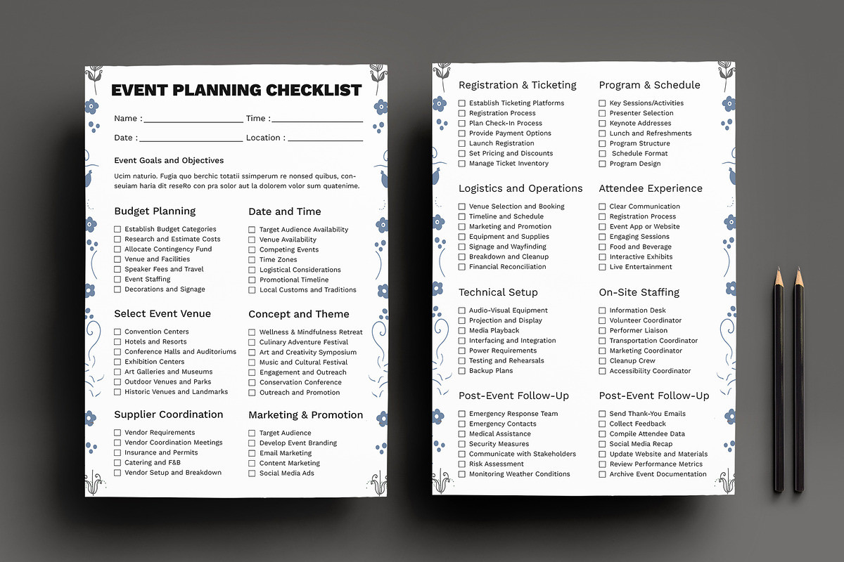 Event Planning Checklist Template, a Stationery Template by MightyDesign (Photo 1 of 8)