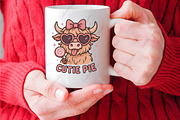 Valentine Highland Cow PNG, an Illustration by CraftArtStudio (Thumbnail 3 of 4)