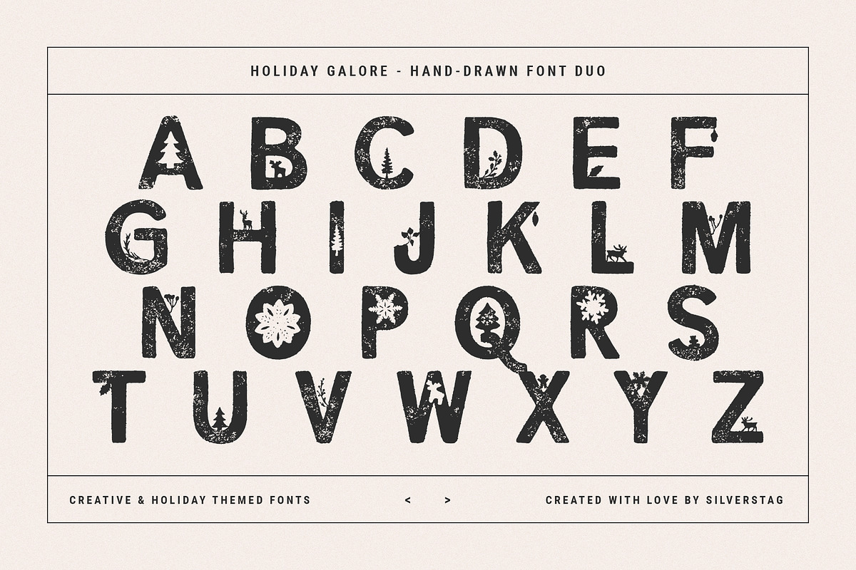 Holiday Galore - Hand-Drawn Font Duo, a Sans Serif Font by SilverStag Type Foundry (Photo 29 of 39)