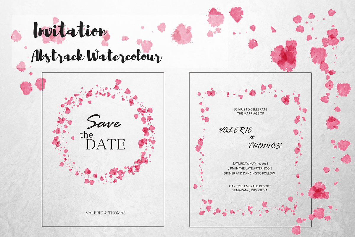 Abstrack Watercolour Invitation, an Invitation Template by byfloraison (Photo 1 of 6)