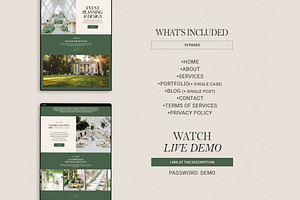 Event Planner Squarespace Website