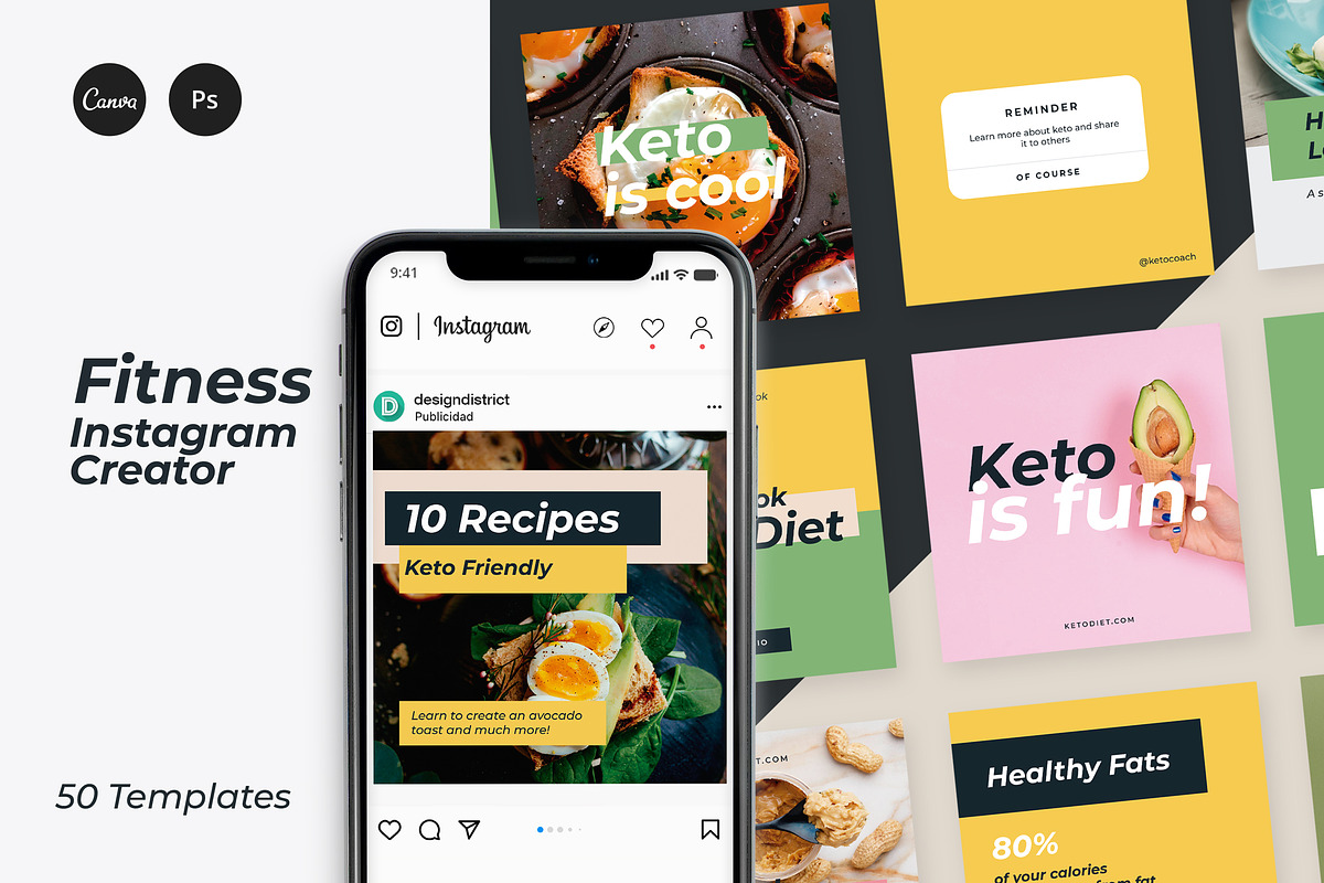 Fitness Instagram Creator, a Social Media Template by Design District (Photo 1 of 21)