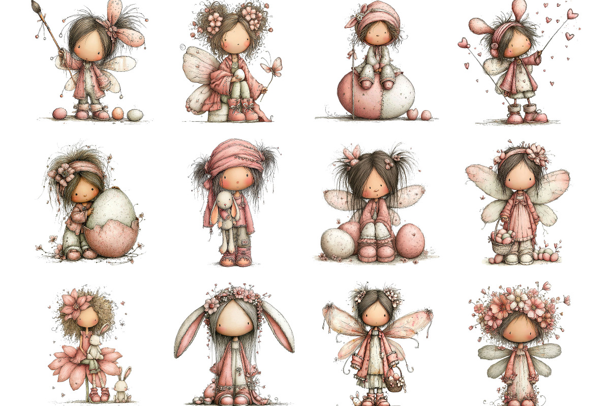 Whimsical Easter Fairy Clipart, an Illustration by Designking (Photo 2 of 5)