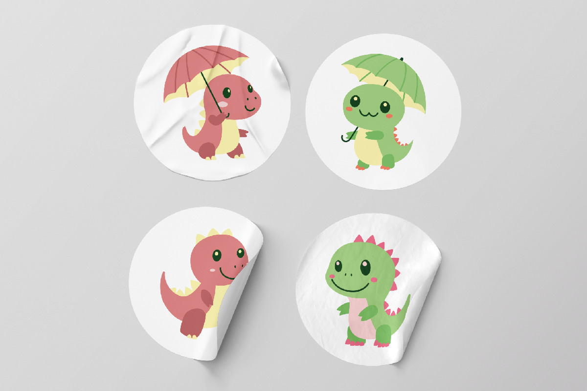 14 Cute Dino Dinosaur Character, an Animal Illustration by jongcreative (Photo 3 of 7)