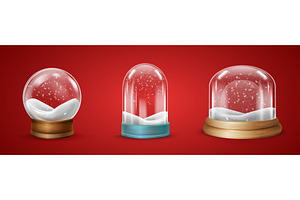Snow domes. Glass snowball, an Illustration by Stock-Smart-Start